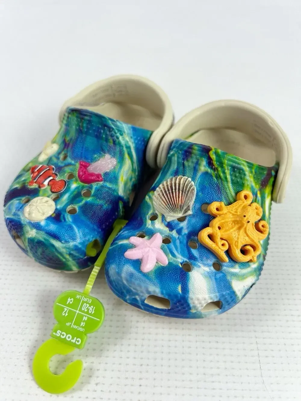 Kids Crocs Clog Ocean Fish Nemo Octopus Beach Shells Shoe Size C4 Toddler NEW 🐚